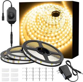 img 4 attached to 🌟 Onforu 49.2ft Warm White LED Strip Lights: Dimmable 3000K Lighting for Home Kitchen & Bedroom Wardrobe - 15m 12V Flex Tape Light