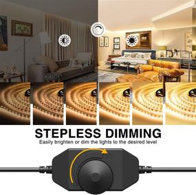 img 2 attached to 🌟 Onforu 49.2ft Warm White LED Strip Lights: Dimmable 3000K Lighting for Home Kitchen & Bedroom Wardrobe - 15m 12V Flex Tape Light