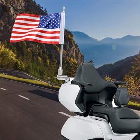 img 4 attached to 🏍️ Электроцикл American Flag + Крепление флагштока на багажник вертикально для Honda Goldwing GL1800 (2001-2012) – Усиленный SEO