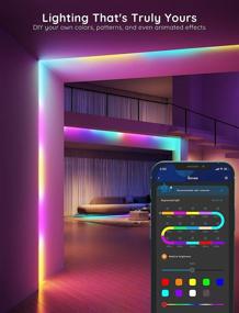 img 2 attached to Govee 65.6ft RGBIC Alexa LED Light Strip - Smart WiFi LED Lights for Alexa & Google Assistant, Segmented DIY, Music Sync, Color Changing LED Strip Lights for Bedroom, Decor, Christmas - Model H618E