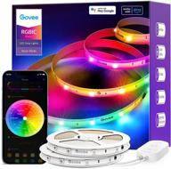 govee 65.6ft rgbic alexa led light strip - smart wifi led lights for alexa & google assistant, segmented diy, music sync, color changing led strip lights for bedroom, decor, christmas - model h618e логотип