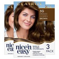 buy clairol nice'n easy original permanent hair color, 5g medium golden brown, 3 count logo