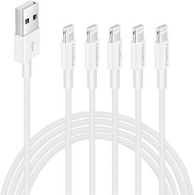 img 4 attached to 🔌 [ MFi Certified ] 5-Pack 6ft iPhone Charger Cable, Long Lightning Cable 6 Foot, High-Speed 6 Feet iPhone Charging Cable Cord Connector for iPhone 12 Mini 12 Pro Max 11 Pro MAX XS Xr X 6 AirPods