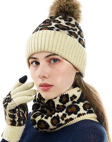 img 3 attached to DOCILA Knitting Cheetah Leopard KhakiLeopardBeanie Outdoor Recreation in Climbing