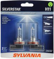 💡 светодиодная лампа для фар sylvania h11 silverstar, высокая производительность, набор из 2 ламп, белый. логотип