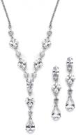 💍 stunning mariell silver platinum plated cubic zirconia wedding necklace & earrings set for brides - exquisite bridal jewelry logo