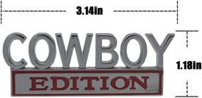 img 3 attached to GeeGeeTop Universal Cow Boy Edition Emblem Sticker Replacement Car Truck SUV Compatible With Ford F150 Jeep Dodger Chevrolet Badge Tailgate Badge Front Grille Hood Trunk (Silver Red)