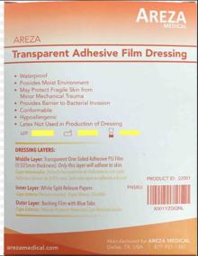 img 2 attached to 💯 100 Transparent Waterproof Adhesive Film Skin Dressings - 2" x 3/8" & 2 3/4" (6cm x 7cm) - by Areza Medical