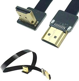 img 4 attached to 🔌 Kework 20cm FPV HDMI Slim Flat Cable: 90 Degree Downward Standard HDMI Male Interface for RED BMCC FS7 C300 (Single Downward)