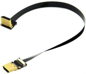 img 2 attached to 🔌 Kework 20cm FPV HDMI Slim Flat Cable: 90 Degree Downward Standard HDMI Male Interface for RED BMCC FS7 C300 (Single Downward)