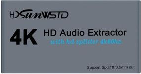 img 4 attached to 🔌 HDMI 1.4 Splitter Box: 1 in 2 Out Audio Extractor Converter with Optical SPDIF & 3.5mm Audio Out | Supports 4K60hz 1080P