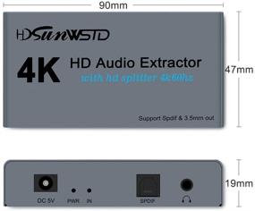 img 1 attached to 🔌 HDMI 1.4 Splitter Box: 1 in 2 Out Audio Extractor Converter with Optical SPDIF & 3.5mm Audio Out | Supports 4K60hz 1080P