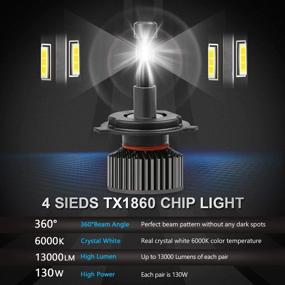 img 3 attached to Улучшенная видимость с MOSTPLUS LED-фарой H4 9003 Hi/Low лампой 100W 13000LM - TX1860 чип 6000K белый (одна пара)