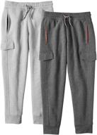 👖 alkii 2 pack fleece pockets blackblue boys' pants: comfortable and practical clothing choice logo