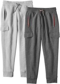 img 1 attached to 👖 Alkii 2 Pack Fleece Pockets BlackBlue Boys' Pants: Comfortable and Practical Clothing Choice