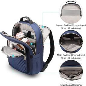 img 3 attached to 👜 Laptop Backpack for Women Navy Quilted Business Work Computer Bags Stylish Purse Bookbag, 15.6-Inch - LOVEVOOK