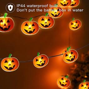 img 3 attached to 🔦 Halloween Pumpkin String Lights: 9.8 Feet 20 LEDs, Battery Powered & Waterproof - Perfect for Indoor and Outdoor Halloween Decorations