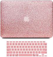 🎉 anban macbook air 13 inch case 2021-2018: sparkly hard shell with keyboard cover - touch id & retina compatible logo