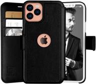 📱 slim iphone 11 pro wallet case - flip case with credit card holder, iphone 11 pro purse case for women & men, faux leather black iphone 11 pro purse case logo