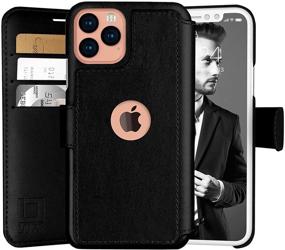 img 4 attached to 📱 Slim iPhone 11 Pro Wallet Case - Flip Case with Credit Card Holder, iPhone 11 Pro Purse Case for Women & Men, Faux Leather Black iPhone 11 Pro Purse Case