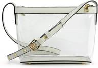 stylish clear zipper cross body bag with vegan leather trim - chic and eco-friendly! logo