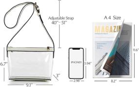 img 2 attached to Stylish Clear Zipper Cross Body Bag with Vegan Leather Trim - Chic and Eco-Friendly!