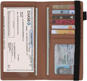 img 3 attached to Toughergun Leather Checkbook Holder with RFID Blocking - Secure Your Finances in Style