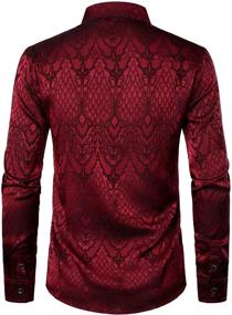 img 2 attached to ZEROYAA Hipster Sleeve Jacquard ZLCL32 Emerald Men's Clothing in Shirts