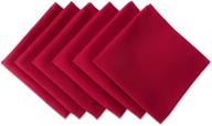 🍽️ dii wrinkle resistant 20x20" polyester napkin, pack of 6, red - ideal for brunch, catering events & everyday use logo