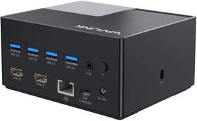 img 3 attached to 🔌 WAVLINK USB C 4K Display Docking Station with Power Delivery, Gigabit Ethernet, Dual HDMI, 4-Pole Phone Jack, 4 USB 3.0 Type-A Data Ports for Laptops, Tablets, Ultrabooks – Enhance Home Efficiency