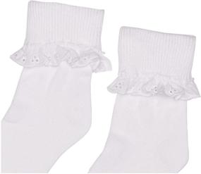 img 3 attached to Носки для девочек с кружевной отделкой от Jefferies Socks - комплект из 3