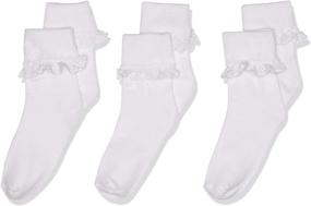 img 4 attached to Носки для девочек с кружевной отделкой от Jefferies Socks - комплект из 3