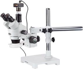 img 4 attached to AmScope SM-3TZ-54S-5M Digital Professional Trinocular Stereo Zoom Microscope - 5MP Camera, 54-Bulb LED Light, Single-Arm Boom Stand