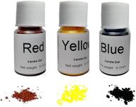 🕯️ vibrant diy soy candle dye: concentrated assorted bottles for 11 lb soy candle wax - red, yellow, and blue included! logo