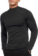 👕 kingbega regular fit lightweight long sleeve mock turtleneck t-shirt for men - basic pullover top logo