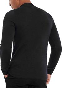 img 3 attached to 👕 KINGBEGA Regular Fit Lightweight Long Sleeve Mock Turtleneck T-Shirt for Men - Basic Pullover Top