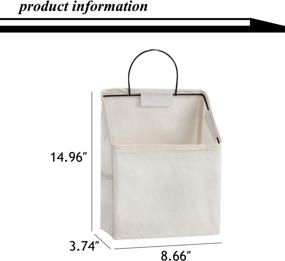 img 4 attached to 🗂️ Qingsm 2 Pcs Wall-Hanging Storage Bags: Organize Your Kitchen, Bedroom, and Living Room with Cotton Linen Baskets!