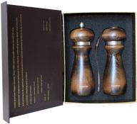 🧂 elegant vouko&amp;artizn wooden salt shaker and pepper grinder set - beech wood spice grinder with gift box, 6 inch pack of 2 psc logo