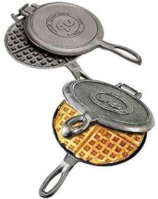 img 2 attached to 🍳 Rome Cast Iron Waffle Irons - Vintage Style, Set of 2