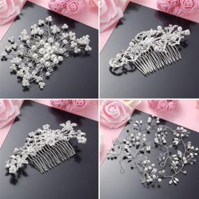 img 1 attached to 44-Piece Wedding Hair Comb Set - Faux Pearl Crystal Hair Accessories, Bride Side Comb Clips, U-shaped Flower Rhinestone Pearl Hair Clips for Bride & Bridesmaid (Classic Style)