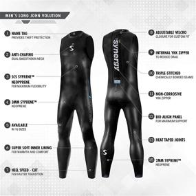 img 2 attached to 🏊 Synergy Volution Sleevess Triathlon Wetsuit 3/2mm - Advanced Smoothskin Neoprene for Open Water Swimming, Ironman & USAT Approved