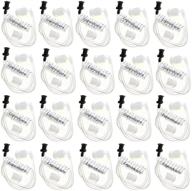 🎧 lsgoodcare replacement coil tube 20pcs: white acoustic air tube audio with earbuds for motorola kenwood icom midland two way radio walkie talkie ear piece logo