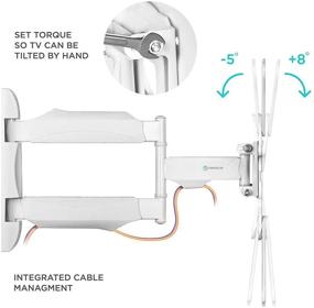 img 1 attached to 📺 ONKRON Full Motion TV Wall Mount Bracket - 32&#34; to 55-inch LCD LED Flat Screens, 77 lbs Weight Capacity, Extendable & Swivel, VESA 400 x 400 mm, M4 White