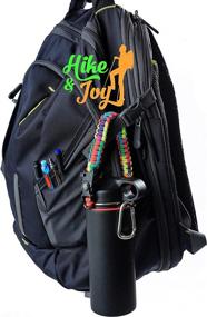 img 1 attached to Hike & Joy Paracord Handle for Hydro Flask & Wide Mouth Bottles - 12 to 64oz. Includes Water Bottle Strap Carrier, Safety Ring & Carabiner. Ideal Water Bottle Handle for Hiking - Upgrade before 2020!