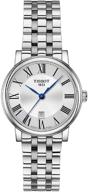 💎 elegant tissot women's carson stainless steel dress watch - grey t1222101103300 logo