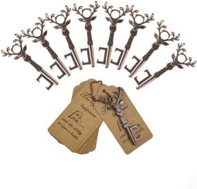 img 4 attached to 🔑 Vintage Skeleton Key Bottle Openers: Unique Wedding Favors with Escort Tag Card - DerBlue 60 PCS Rustic Decorative Key Bottle Opener Set