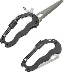 img 4 attached to 🔑 KC-RX881-2 SE Locking Carabiner Knives - 4-in-1 Multipurpose Set (2-Pack)