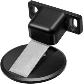 img 4 attached to 2-Pack Black Stainless Steel Magnetic Door Stop Catch Holder, Floor Mount Door Stopper with Strong Magnet for Securely Propping Open Doors, Ideal for Gaps Between 0.2-0.5 Inches