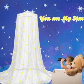 img 2 attached to Girls' Purple Princess Bed Canopy, Glow in The Dark Stars, Eimilaly Mosquito Net, Bedroom Decor