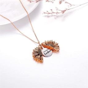 img 1 attached to 🌻 Sterling Silver Sunflower Locket Necklace: You Are My Sunshine Engraved Pendant for Her - Anniversary Jewelry